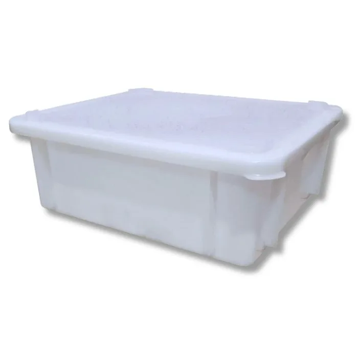 Caixa Monobloco 15L REF 650, 42,5 × 34,5 × 14,5 cm | 15 Litros | Branca e Preta | Tampa inclusa | Branca em…