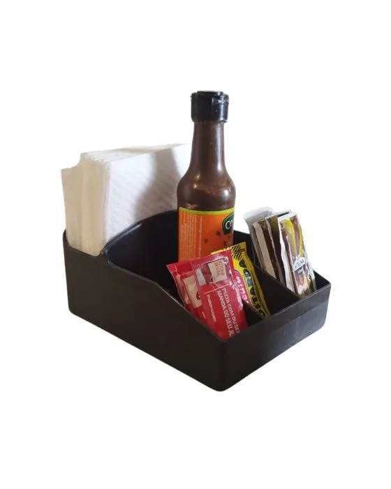 Porta Guard. + Galheteiro + Sachê REF 123, 12,5 × 16 × 8,5 cm | Kit completo de mesa | Vermelho